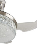 Perfect Ceiling Fan With Led Light, Sleek Chrome Finish, Subtle Crystal Blades For Dining Rooms Or Bedrooms, Silent Dc Motor, 42 Inch Sweep, Cool All Day Airflow You Gonna Definitely Love.