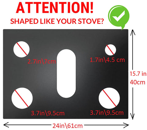 Dimension guide for Reusable Gas Range Protectors For 5 Burner Stove With Nonstick Surface Washable And Hassle Free Clean Stove Top Covers For Gas Burners Fits Samsung Range Heavy Duty Black.