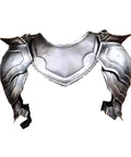 Medieval Pauldrons With Gorget Armor Kit for Knight LARP SCA Reenactment Halloween Cosplay showing articulated steel shoulder armor