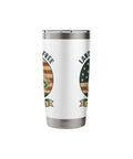 Patriotic 4th Of July Stainless Steel Insulated Tumbler With Retro Sailboat And US Flag Design, side view