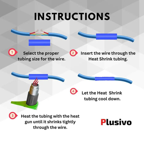 Heat Shrink Tubing Kit With 800 Pieces Two To One Ratio For Electrical Insulation instructions step-by-step guide