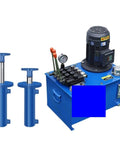 Built Like A Tank Small Electric Hydraulic Power Pack Station With 380V Lifting Press Oil Pump And Rugged Carbon Steel Chassis, showing unit and hydraulic rams.