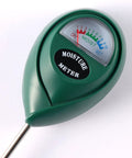 Green moisture meter with color-coded dial for Two Pack Soil Moisture Meters For Houseplants Garden Lawn Indoor And Outdoor Use No Battery Required Plant Water Meter Kit Black And Green With Dual Probes Easy To Read