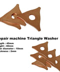 Copper Plated Steel Car Dent Repair Pulling Pad Washer Kit triangle washers for DIY body fixes, 45mm by 40mm dimensions