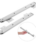 Two Pack Ball Bearing Drawer Slides For Keyboard Tray Under Desk Mount, Heavy Duty Cold Rolled Steel Construction, Smooth Glide, Easy Installation, Stable, Quiet Operation For Home Office And Workstation, two steel slides shown