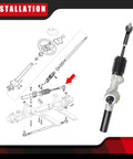 Installation diagram and image of Steering Gear Box Assembly for TXT MPT Golf Cart Fits Gas and Electric 2001 and Up Replaces 70964