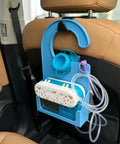 Pump Holder For Enteral Feeding Pump No Tools Needed Snap Fit 3D Printed Carrier Stand mounted on car seat with tubing management