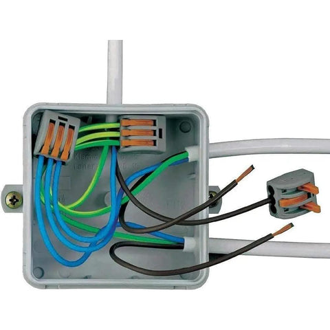 50 Piece Lever Wire Connectors Nuts Kit For 28-12 AWG Quick Disconnect Splicing With Insulated Terminals in a junction box