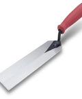 Margin Trowel For Masonry And Tiling Projects 8 Inch By 2 Inch Forged Carbon Steel Blade Red Soft Grip Handle Built To Last Durable Masonry Tool
