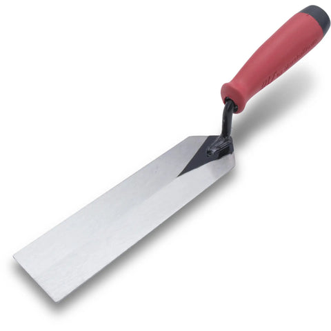Margin Trowel For Masonry And Tiling Projects 8 Inch By 2 Inch Forged Carbon Steel Blade Red Soft Grip Handle Built To Last Durable Masonry Tool