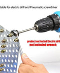 Rivet Nut Tool Mandrels Kit For M3 To M10 in use with electric drill on metal panel