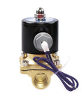 Heavy Duty Brass Electric Solenoid Valve 12V DC Normally Closed One Half Inch NPT With Viton Seal for gas, oil, air, water, and natural gas
