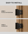 Installation steps for 2 Pack Heavy Duty Home Security Door Reinforcement Lock For Kid Safety Inside Top Of Door Latch Stopper Aluminum Construction Front Door Childproof Lock That Withstands Up To 800 Lbs Inward Pressure.