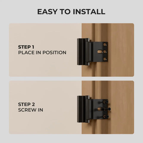 Installation steps for 2 Pack Heavy Duty Home Security Door Reinforcement Lock For Kid Safety Inside Top Of Door Latch Stopper Aluminum Construction Front Door Childproof Lock That Withstands Up To 800 Lbs Inward Pressure.