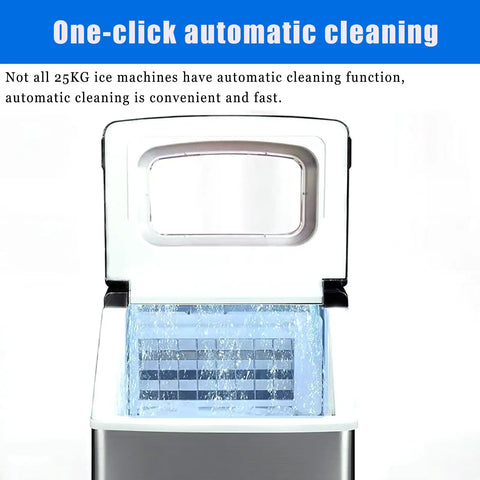 Smooth Operator Portable Countertop Ice Maker With Auto Self Cleaning And Ultra Quiet Motor, showing automatic cleaning feature.