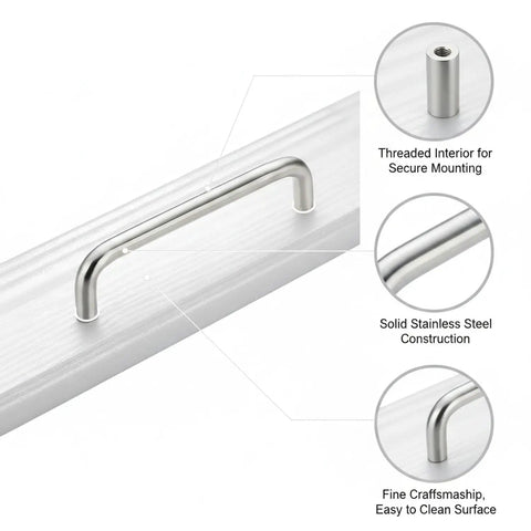 U Shaped Stainless Steel Cabinet Pull Handle For Kitchen Drawers And Closets With Ergonomic Grip, Super Durable And Corrosion Resistant