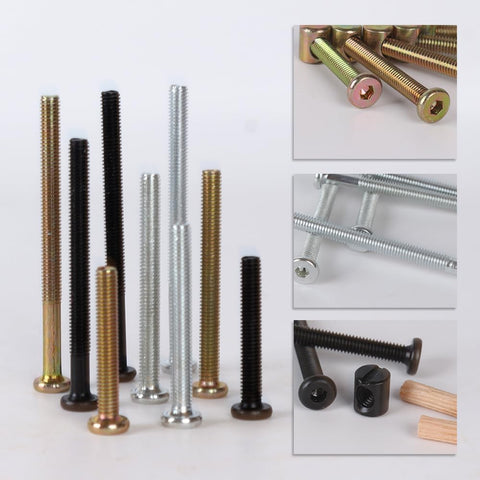 Heavy Duty Crib Hardware Screws Kit With M6 Hex Socket Head Cap Screws And Barrel Nuts, 40Pcs In 20, 40, 60 And 80mm Lengths Plus Allen Wrench