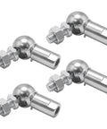 4 Pack M8 Right Thread Ball Head Joint Rod End Bearing Set, Universal Self Lubricating Ball Socket Joints for Cars, Hinges, Cabinets, 360 Degree Rotation, Durable Carbon Steel With Zinc Finish, shown in four-piece angled view