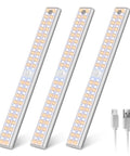 Wireless Motion Sensor Light Indoor 80 LED Dimmable Closet Lights USB Rechargeable Under Cabinet Lighting Magnetic Stick On Under