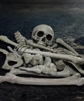 Realistic Skeleton Bones 28 Piece Halloween Prop Set For Creepy Graveyard And Haunted House Decor With Skull Hands Spine Ribs
