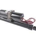Heavy Duty Hydraulic Linear Actuator 12 Volt Electric Lift With 1700 Pound Push Force And 12 Inch Stroke, black metal body and wiring visible.