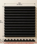 96 Pack Black Acoustic Foam Tiles That Hits Hard On Room Echo And Gives Your Vocal Booth Pro Level Clarity Includes No Sweat Double Sided Tape For Instant Setup And Heavy Duty Sound Dampening For Home Studios, 12x12 inches size, 1 inch thick.