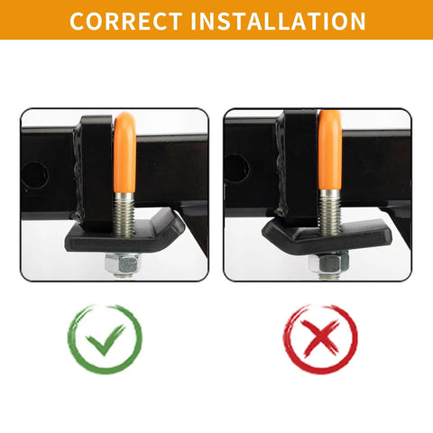 Heavy Duty Hitch Tightener For 1.25 In And 2 In Hitches With Anti Rattle Stabilizer Beefed Up Rubber Coated U Bolt Reduces Movement On Cargo Carriers And Bike Racks All Weather Rustproof Orange 1 Pack installation guide