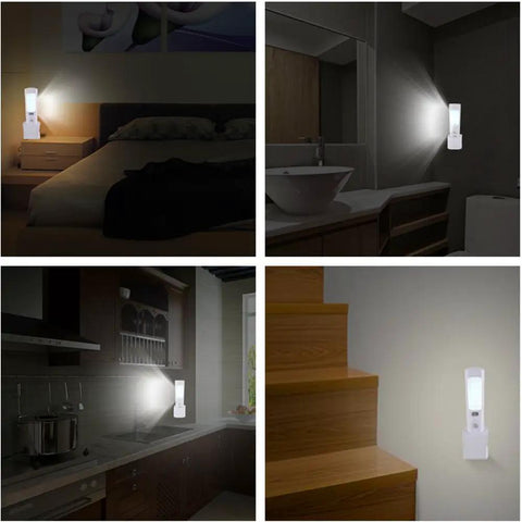 4 In 1 Motion Sensor Wall Night Light Two Pack Rechargeable Emergency Light And Power Outage Torch LED in different rooms