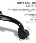 Close-up of black mute rolling wheel on Gaming Chair With Massage And Footrest Ergonomic PC Gaming Chair With Headrest.