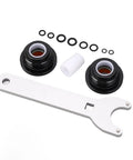 Real Deal Front Mount Hydraulic Steering Cylinder Seal Kit Replacement HS5157 For HC5340 To HC5358 Plus HC5365 Compatible With Shaft Wrench Tool seal kit, black seals and white wrench