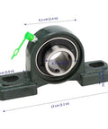 Front view of 6-pack SOUJAP UCP205-16 1-inch pillow block bearings with cast-iron base and set-screw lock
