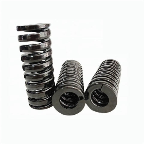 Super Tough Black Alloy Steel Compression Spring 75mm Length And 22MM Outer Diameter showcased in two stacks for heavy duty use.