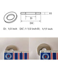 Front view of stainless steel Fender washer, 1/2 in ID, 1-1/2 in OD, 20-pack (304 SS)