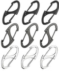 9Pcs Zipper Clip Theft Deterrents With Double Opening Lock Zipper Pulls Replacement Clips for travel in silver, black, dark silver