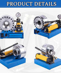 Hose Crimper Kit With 8 Dies Set, Hydraulic Manual Crimping Tool for 6mm to 28mm, multiple angles view