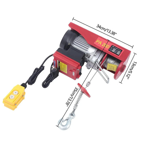 Heavy Duty Electric Hoist Winch With Remote Control Industrial Cable Crane Lift 150Kg 510W Copper Motor Steel Pulley Setup 5.12 inches high
