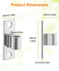 Product dimensions of Heavy Duty Gate Hinge 4 Pack Wall Mount Female 304 Stainless Steel, showing size details.