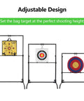 Heavy Duty Archery Target Stand With Adjustable Height For 30 Inch Bag And Foam Targets showing three height positions