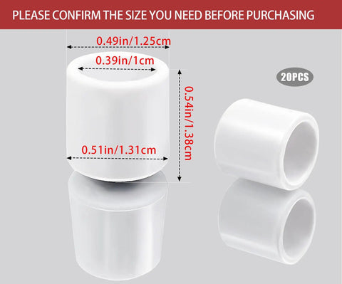 20 Pack Door Stop Caps Replacement Rubber Tips For Door Stoppers 0.39 Inch White Door Wall Protection Made From Durable Flexible Rubber