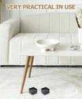 Eight Piece No Slip Furniture Pads for Table and Chair Legs Rubber and Polypropylene Floor Protectors in living room