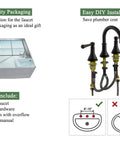 Matte Black Eight Inch Widespread Bathroom Sink Faucet With Three Holes And Pop Up Drain package contents and installation diagram