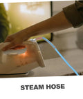 Heavy Duty High Temperature Steam Iron Replacement Hose attached to an iron for easy installation, heat resistant and durable.