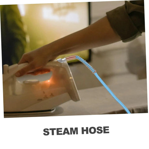 Heavy Duty High Temperature Steam Iron Replacement Hose attached to an iron for easy installation, heat resistant and durable.