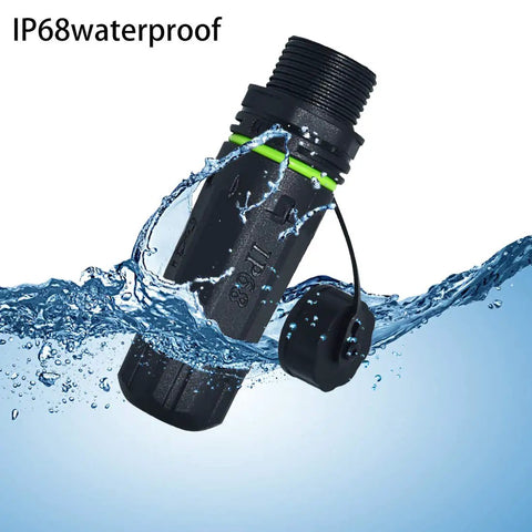 Waterproof Ethernet Connector IP68 Shielded Panel Mount Coupler Female to Female for Outdoor and Indoor Use Cat5e Green Two Pack