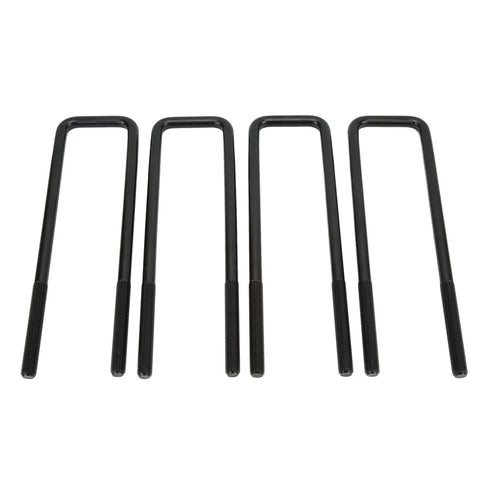 Beefy 12 Inch Flat Top Square Bend Rear Axle U Bolts Kit With Nuts And Gaskets For 1999 To 2010 Dodge Ram 1500 Rear Suspension Restore Clamp Force And Prevent Rust, black steel U-bolts