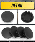 Matte Black Wheel Center Caps 2.63 Inch Outer Diameter Snap Fit Installation For Cadillac Chevy Buick with snap-style design.