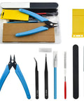 Pro 9 Piece Model Tools Kit For Gundam And Car Model Building Dope Hobby Craft Set with pliers, tweezers, and storage case