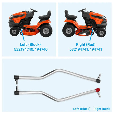 Adjustable Drag Link Set For Lawn Tractors Left And Right Hand Replacement Links Replaces 194740 194741, aluminum steering rods