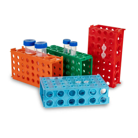 Must-Have Four Way Plastic Test Tube Rack Kit For Lab Experiments Interlocking Tube Holder Stand For 0.5ml To 50ml Vials Deep Secure Holes