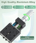 X Axis Micrometer Translation Stage With Linear Motion, 13mm Travel, 5um Accuracy, aluminum body, ball guide rail